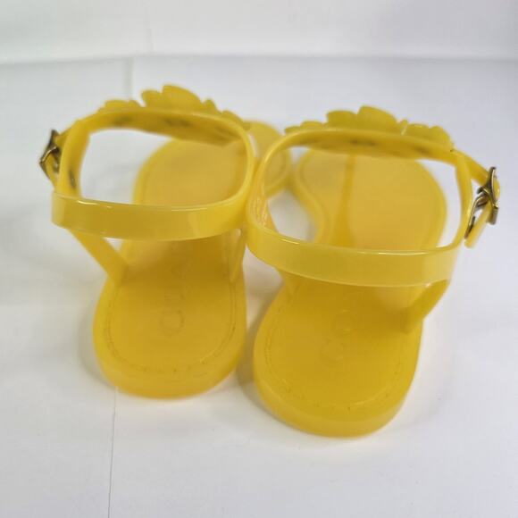Coach Women's 6B Tea Rose Sandal Flowers Jelly Thong Slingback Yellow - Picture 8 of 12